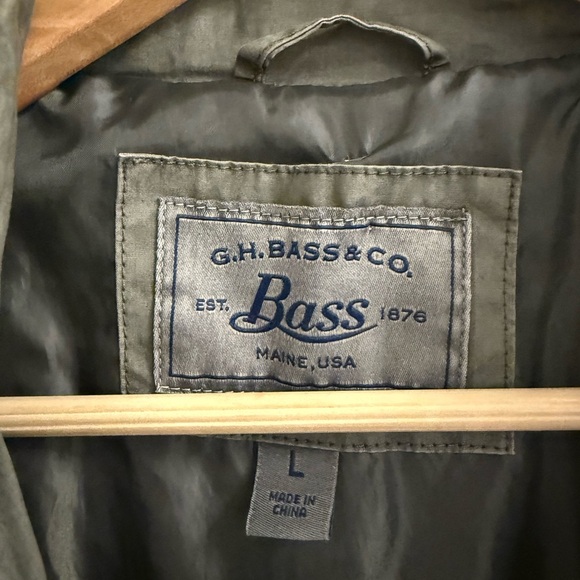 G.H. Bass & Co. Khaki green EUC near new size L Quilted Utility/Barn Jacket - Picture 6 of 13